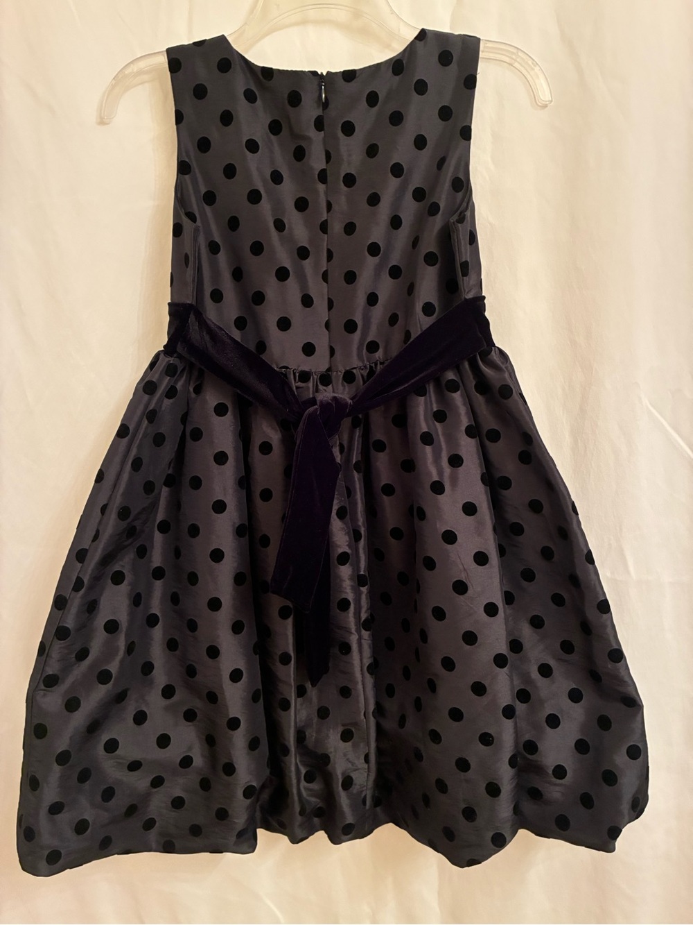 Cherokee Black Polka Dot Velvet Waist Party Dress - Picture 2 of 5